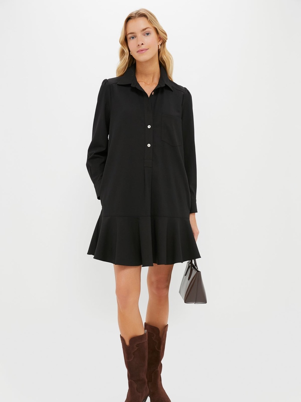 Tuckernuck Pomander Place Black Crepe Callahan Shirt Dress XXL Preppy Flirty